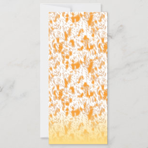 Textielpatroon met een levendig oranje en goud magnetische uitnodiging