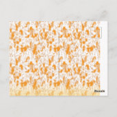 Textielpatroon met een levendig sinaasappel en gou briefkaart (Achterkant)