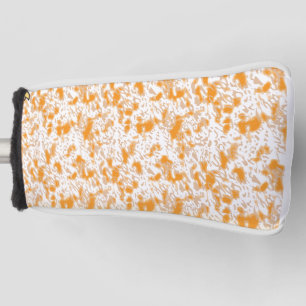 Textielpatroon met een levendig sinaasappel en gou golfheadcover