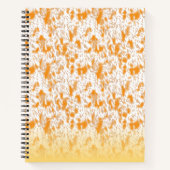 Textielpatroon met een levendig sinaasappel en gou notitieboek (Voorkant)