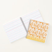 Textielpatroon met een levendig sinaasappel en gou notitieboek (Binnen)