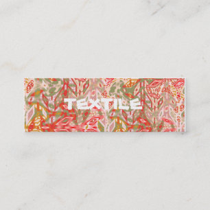 Textielroze rood/Bleek roze zwarte kaart Mini Visitekaartje