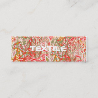 Textielroze rood/Bleek roze zwarte kaart Mini Visitekaartje