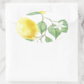 Textielstof Blad Groen Geel Citroen Fruit Ovale Sticker (Tas)