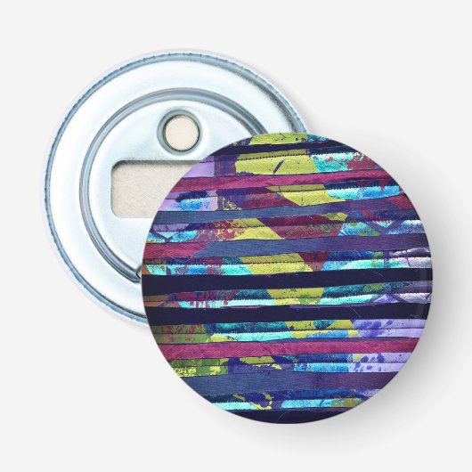 Textielstrepen Button Flesopener (Voorkant)