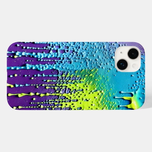 Textielverf Neon Paarse groene blauwe Confetti Case-Mate iPhone Case (Achterkant (horizontaal))