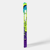 Textielverf Neon Paarse groene blauwe Confetti Case-Mate iPhone Case (Achterkant / Links)