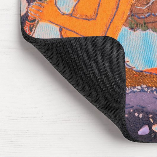 Textielvis en mermaid medieval mousemat muismat (Hoek)