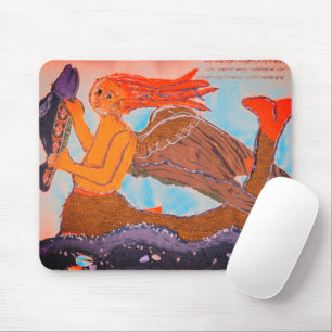 Textielvis en mermaid medieval mousemat muismat