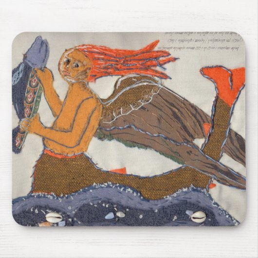 Textielvis en mermaïdmousemat muismat (Voorkant)