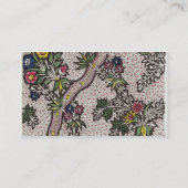 Textielvorm van plant en serpentinelribbo visitekaartje (Achterkant)