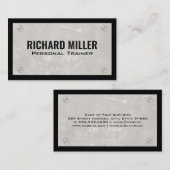 Textielwand | Metaalschroeven | Zwarte grens Visitekaartje (Voorkant / Achterkant)