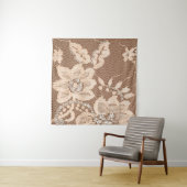 Textielweefsel, kant op witte achtergrond wandkleed (In Situ (horizontaal))