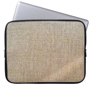 Textielweefsel met bruine ondergrond laptop sleeve