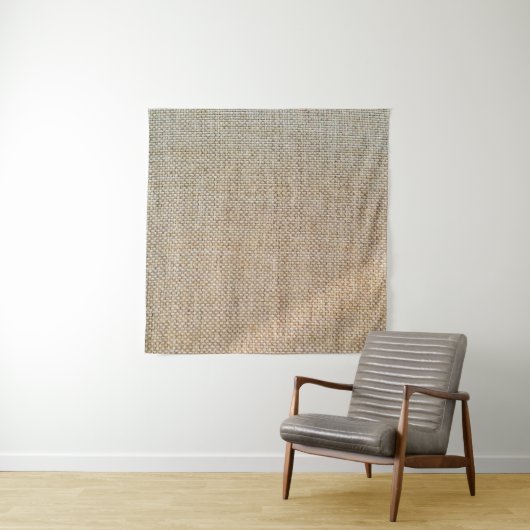 Textielweefsel met bruine ondergrond wandkleed (In situ)