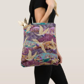 Textielweefsel met textiel tote bag (Dichtbij)