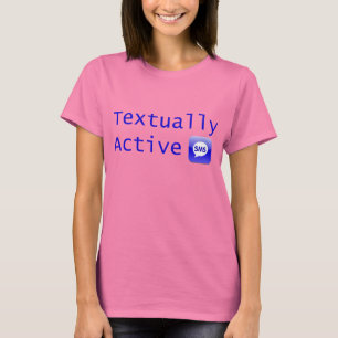 Textueel actief in Blauwe Verhuur T-shirt