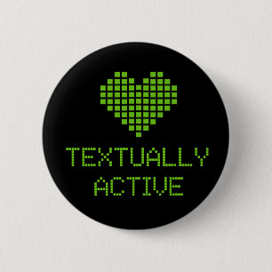Textueel actief - knop ronde button 5,7 cm