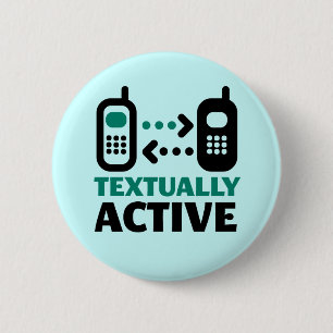 Textueel actief ronde button 5,7 cm