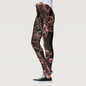 Textura estilo rocha marrom entalhada leggings (Links)