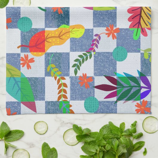 Textura floral theedoek (Gevouwen)