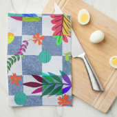 Textura floral theedoek (Quarter Fold)