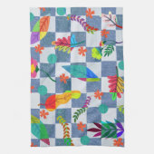 Textura floral theedoek (Verticaal)