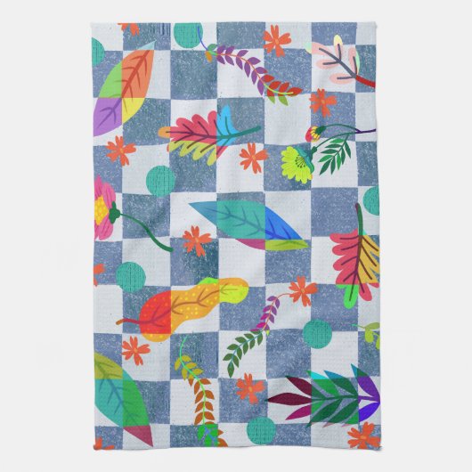 Textura floral theedoek (Verticaal)