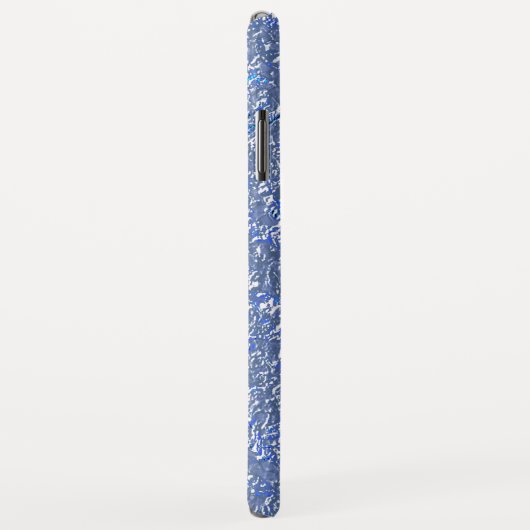 Textura rústica azul e efeito prateado Case-Mate iPhone case (Achterkant/rechts)