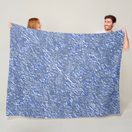 Textura rústica azul e efeito prateado fleece deken