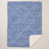 Textura rústica azul e efeito prateado sherpa deken (Voorkant)