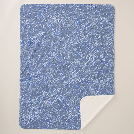 Textura rústica azul e efeito prateado sherpa deken (Voorkant)