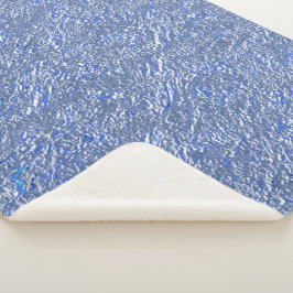 Textura rústica azul e efeito prateado sherpa deken