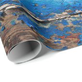 Texture background blue wood cadeaupapier (Rol Hoek)