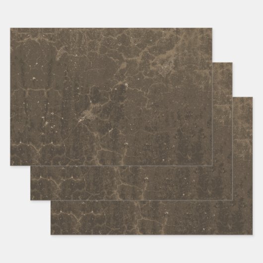 Texture Brown Grunge  Antiek Rustic Inpakpapier Vel (Set)