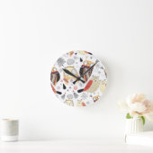 Texture funny owl ronde klok (Huis)