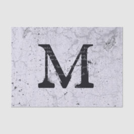 Texture Grey Farmhouse Rustic  Monogram Tissuepapier