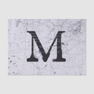 Texture Grey Farmhouse Rustic  Monogram Tissuepapier