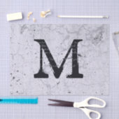 Texture Grey Farmhouse Rustic  Monogram Tissuepapier (Craft)