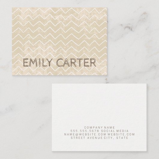 Texture Grunge Wood Sketched Pattern Visitekaartje (Voorkant / Achterkant)