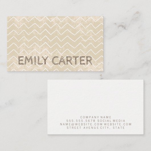 Texture Grunge Wood Sketched Pattern Visitekaartje (Voorkant / Achterkant)