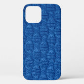 Texture knitting. Blue pullover. Pattern fabric ma Case-Mate iPhone Case (Achterkant)