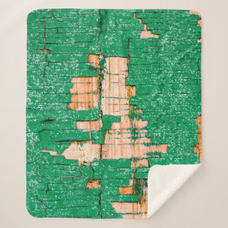 Texture of old wooden fence with shabby paint. Gre Sherpa Deken