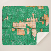 Texture of old wooden fence with shabby paint. Gre Sherpa Deken (Voorkant (horizontaal))