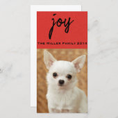 Texture Red Pet Chalkboard Photocard Feestdagenkaart (Voorkant / Achterkant)