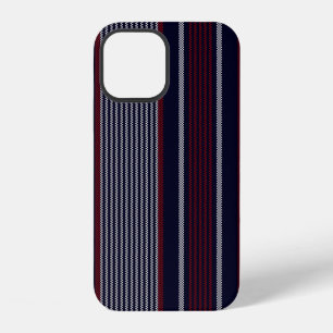 Texture stripe seamless pattern with navy blue, r iPhone 12 hoesje