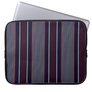 Texture stripe seamless pattern with navy blue, r laptop sleeve