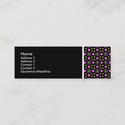 Texture Tone - Terrazzo Pattern 011 - Black Mini Visitekaartje (Voorkant)