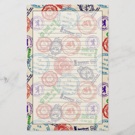 Texture with real stamps. briefpapier (Voorkant)
