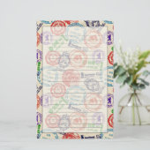 Texture with real stamps. briefpapier (Staand voorkant)